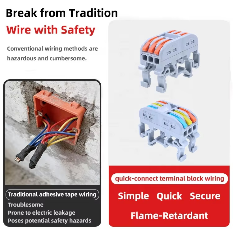 Compared with traditional tape wiring, the CDF-223D wire connector features simplicity, speed, safety and flame retardancy.