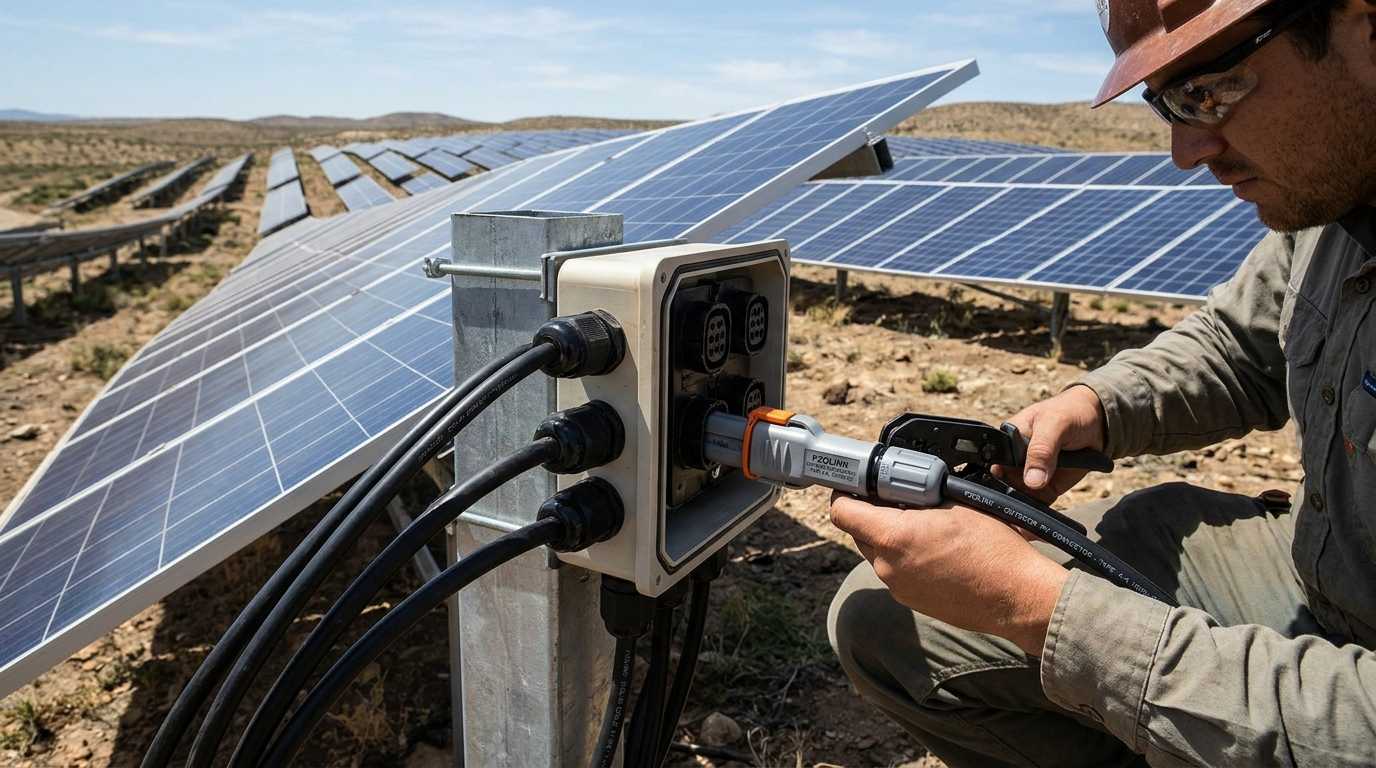 Outdoor photovoltaic plug connections
