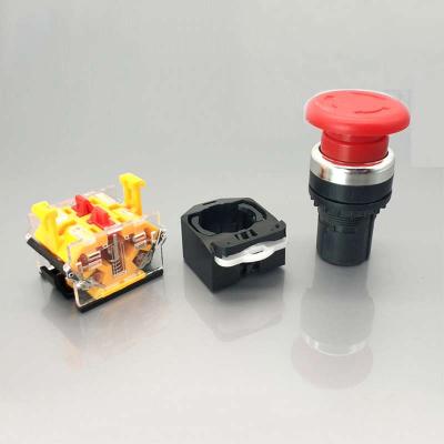 22-миллиметровый красный грибной электрический переключатель кнопки аварийной остановки